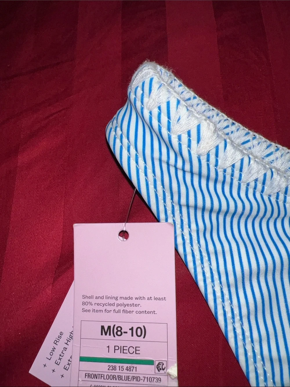 Women's Sardine Applique Striped Low-Rise Bikini Bottom - Wild Fable M.  NWT.